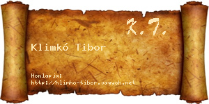 Klimkó Tibor névjegykártya
